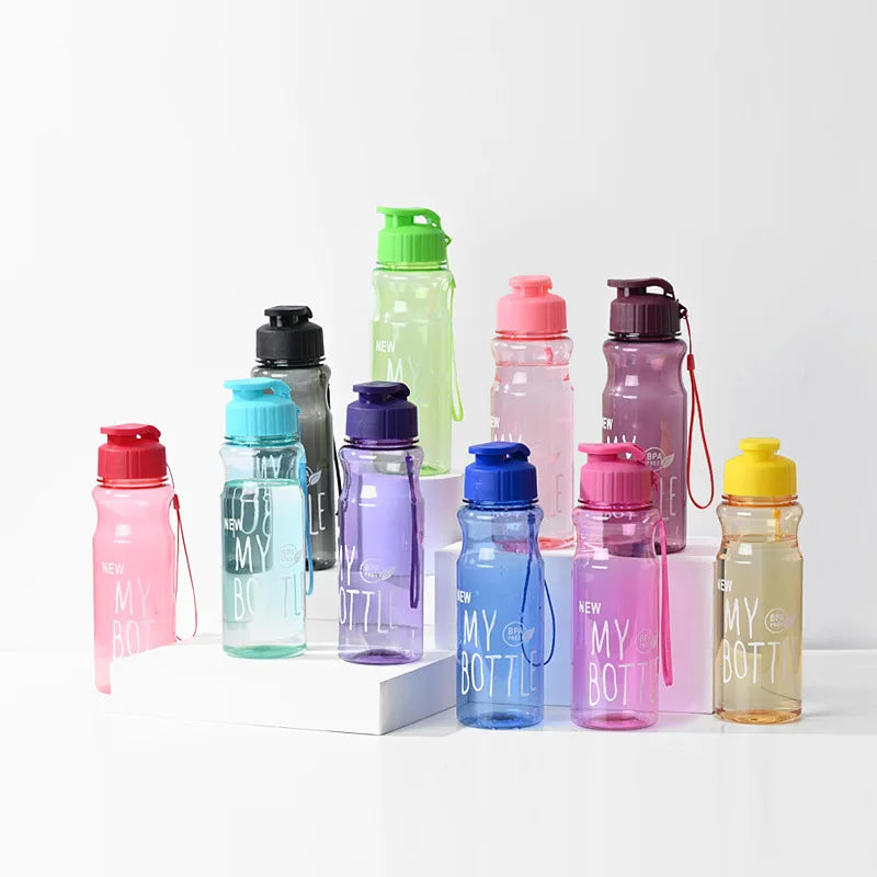 Fantia 500ml Transparent Sports Water Bottle with Strap for Hiking - 14
