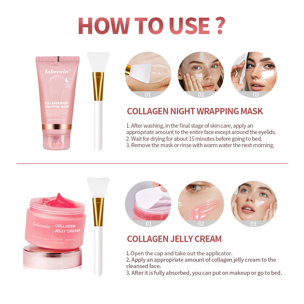 Collagen Jelly Cream Peel-Off Overnight Mask Hydrating Firming Skincare - 9