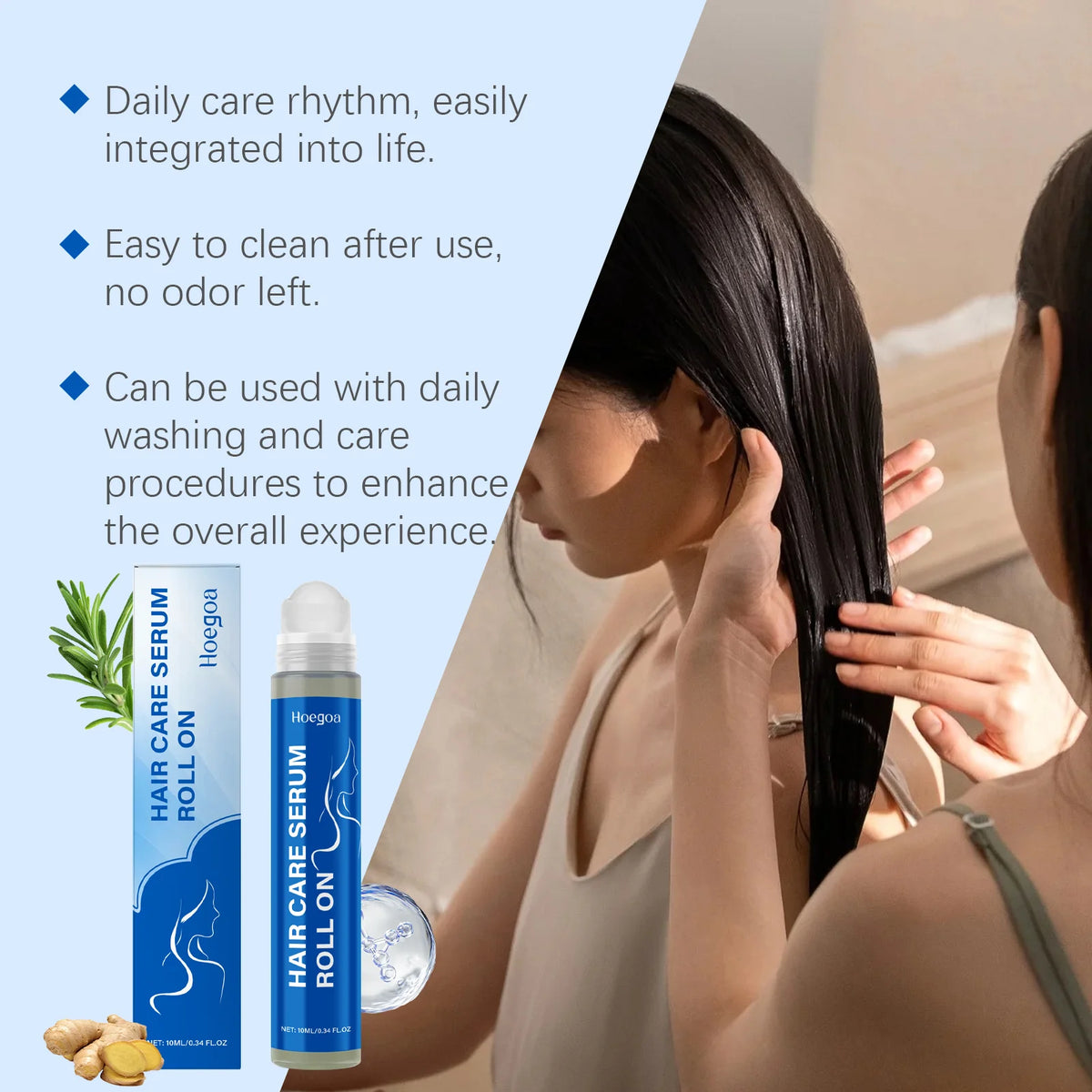 Rosemary Hair Growth Serum Roll-on Scalp Nourishing Hair Roller