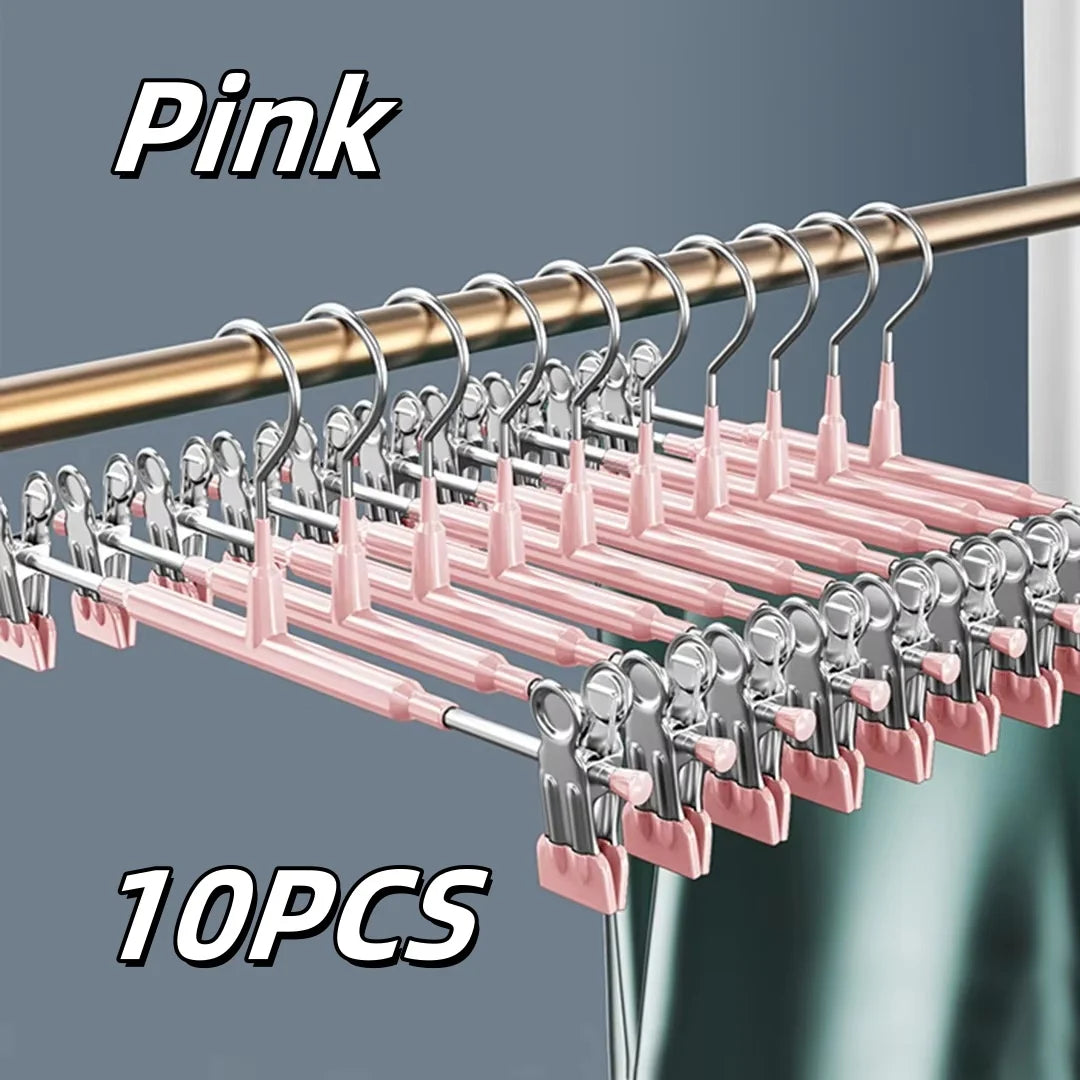 Non-Slip Stainless Steel Pants Hangers with Clips for Skirts and Jeans - 19