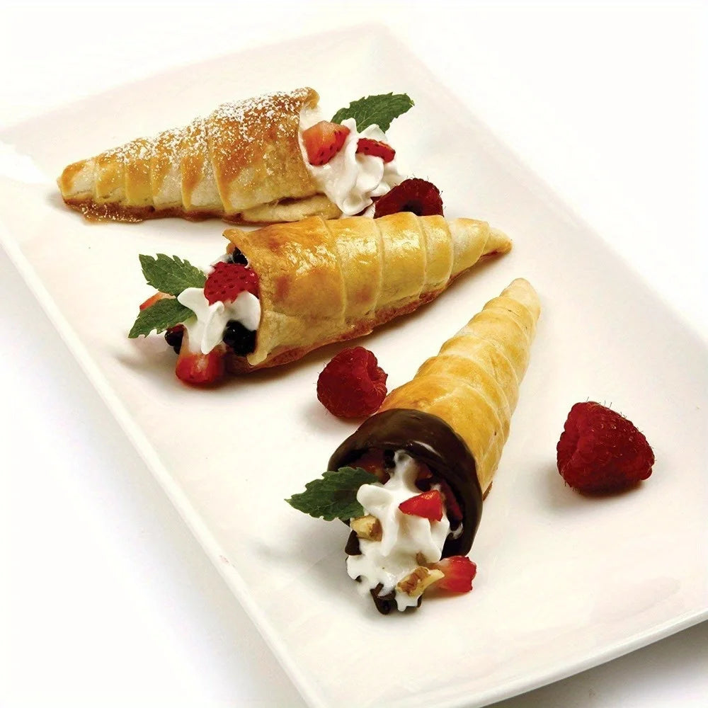 10pcs Stainless Steel Cream Horn Molds Croissant Cone Baking Tubes