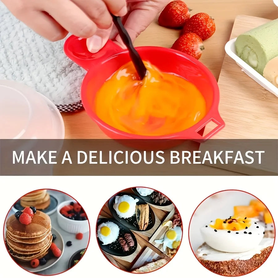 2PCS Microwave Egg Cooker Poacher Nonstick Fast Breakfast Maker Tool - 9