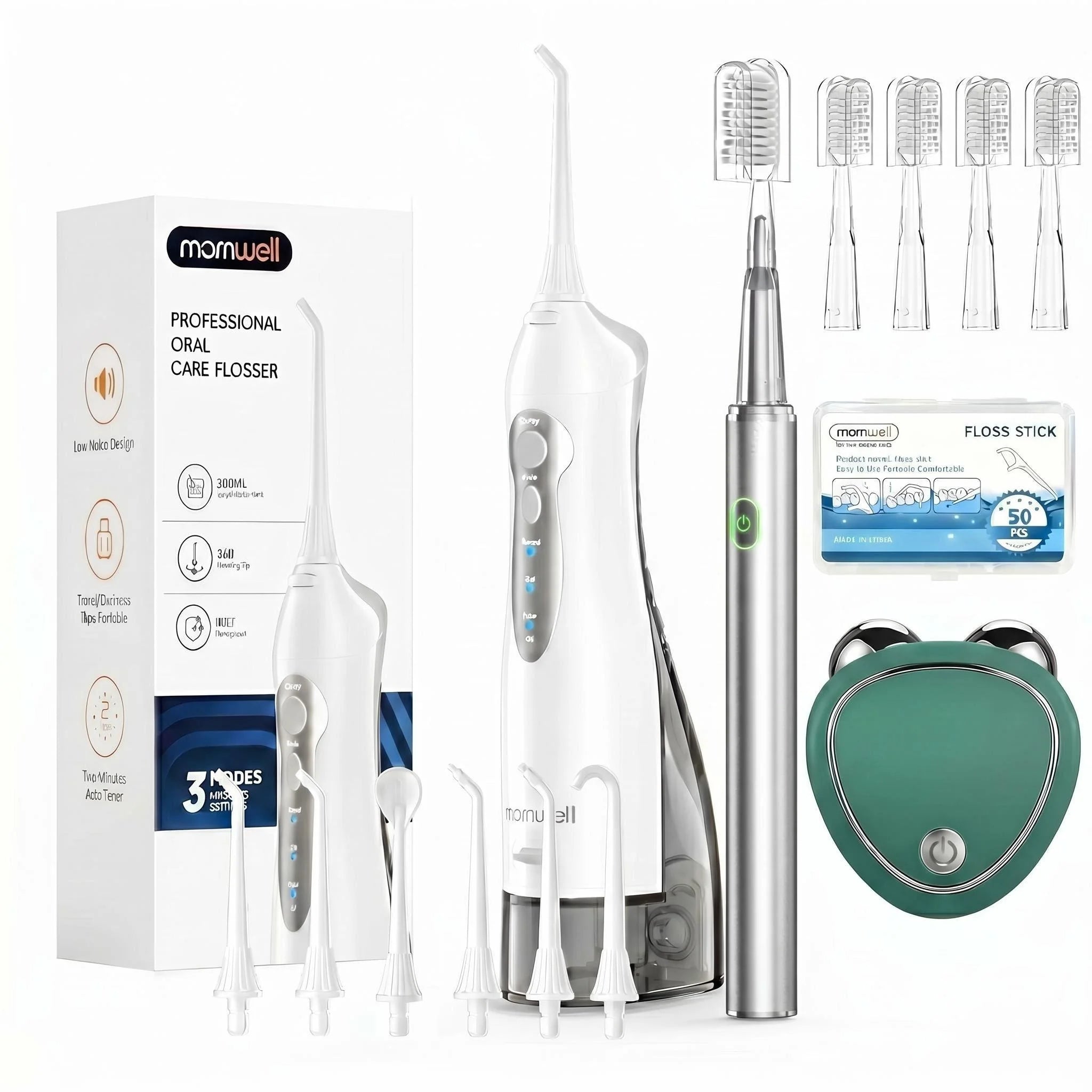 Mornwell Water Flosser Electric Toothbrush Oral Care Kit - 32