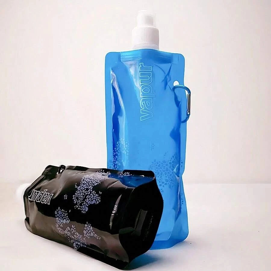 Portable Foldable Water Bag 500ml Soft Flask for Hiking and Camping - 5