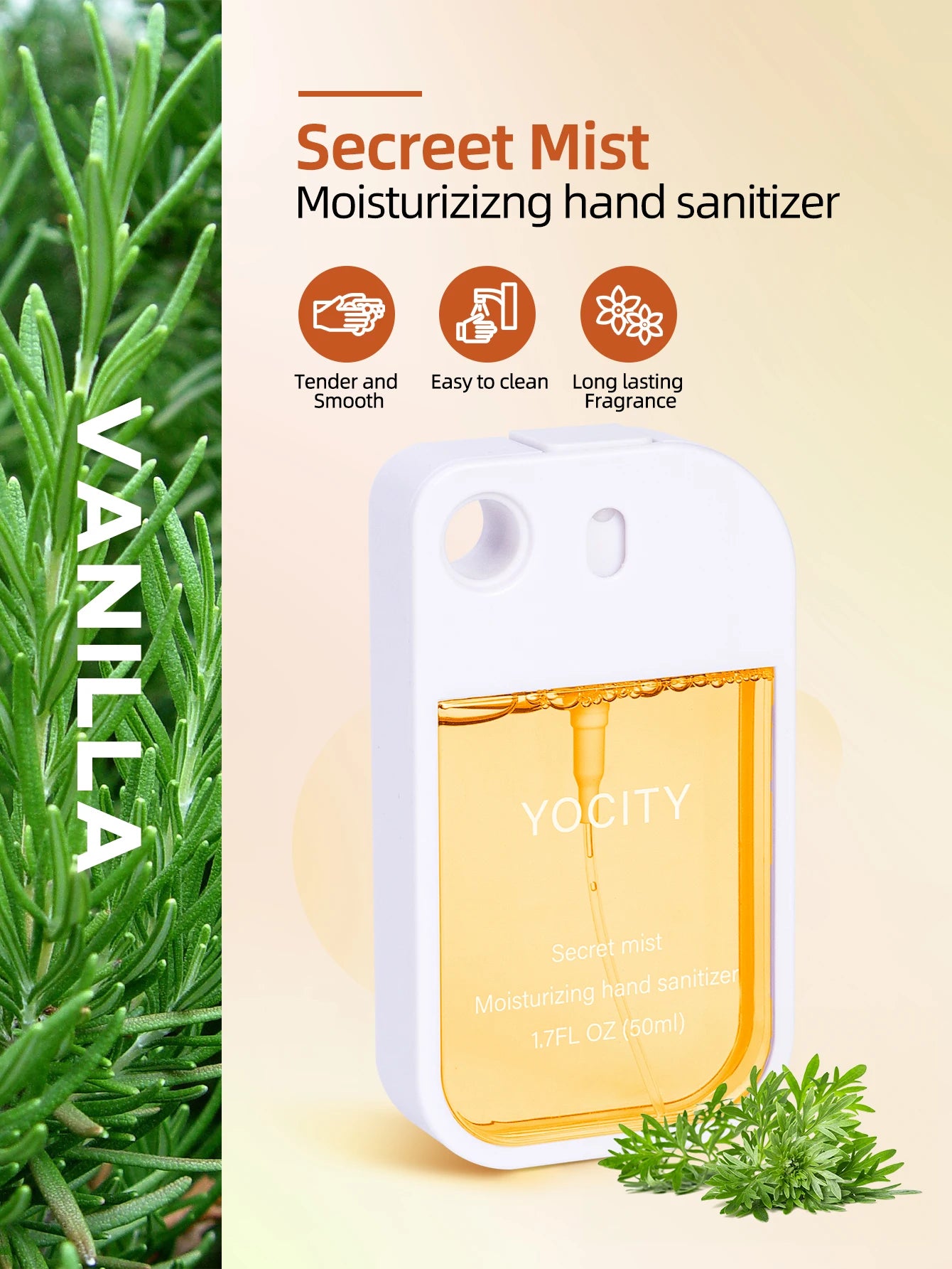 YOCITY 50ml Portable Air Freshener and Hand Sanitizer Spray with Keychain - 15