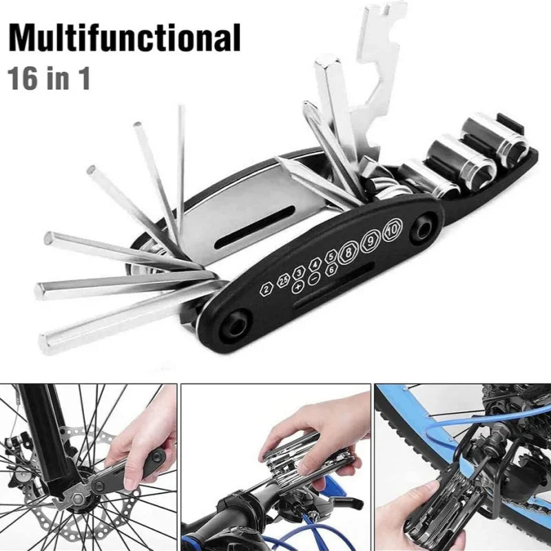 16-in-1 Bike Multitool Portable Cycling Repair Kit for Mountain Road Bikes - 1