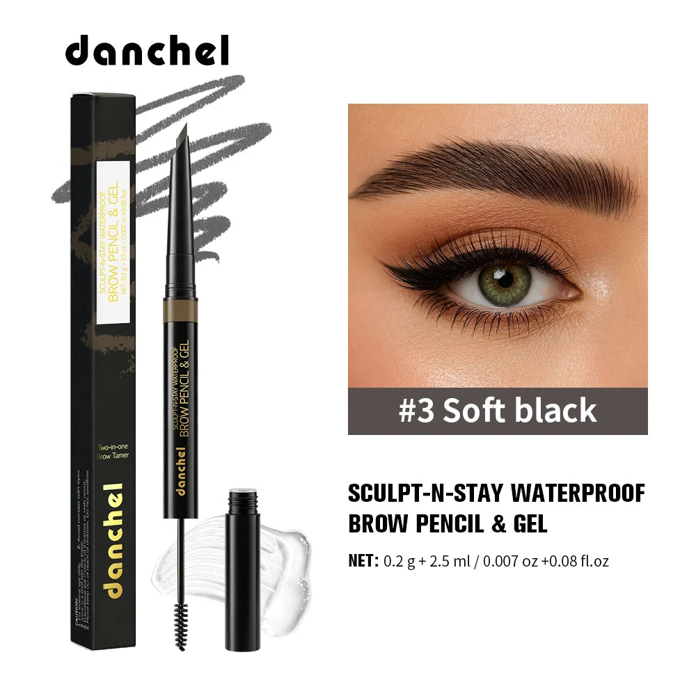 2 in 1 Waterproof Brow Pencil and Gel - 22