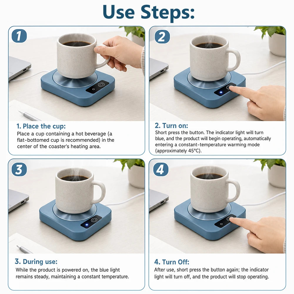 Electric Mug Warmer Coffee Cup Heater Warming Mat - 12
