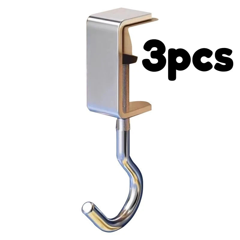 5 Pack Adjustable Desk Hooks Heavy Duty Metal Table Edge Hanger Holder
