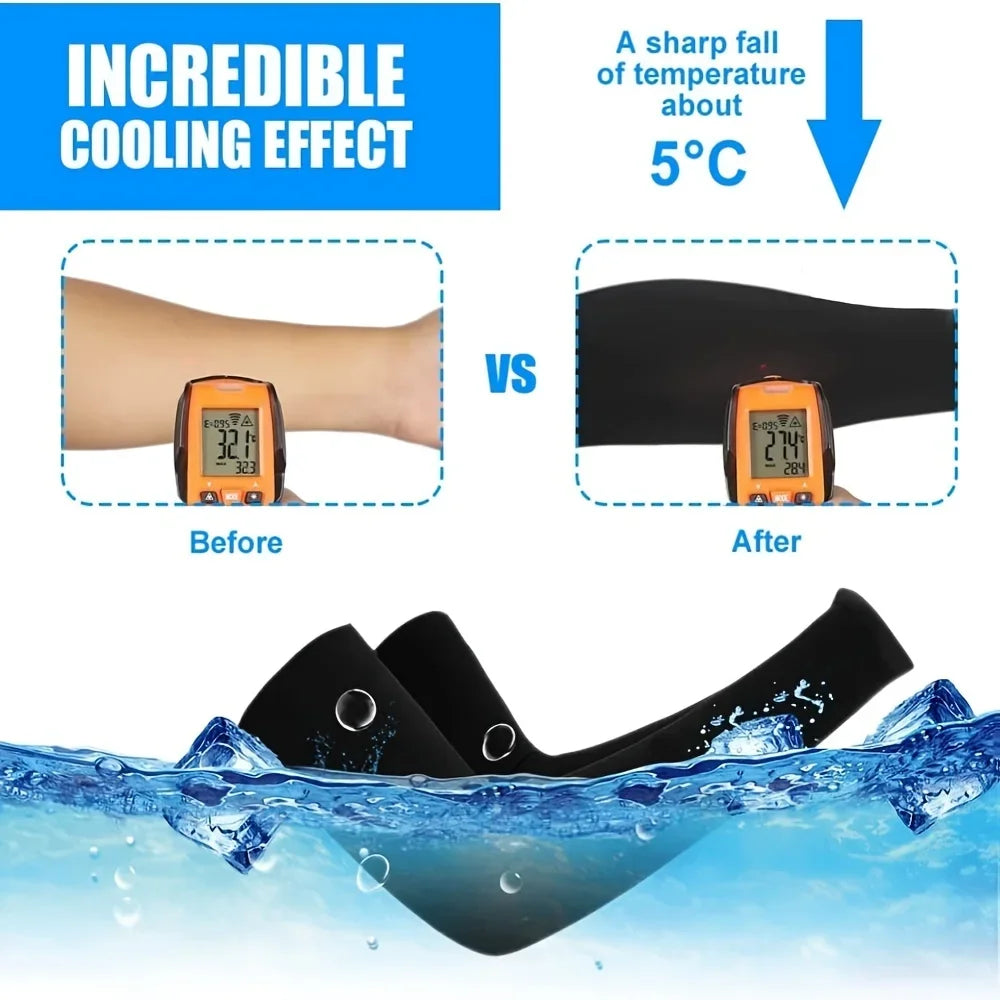 3 Pairs Cooling Arm Sleeves Breathable Sun Protection Cycling Covers - 4