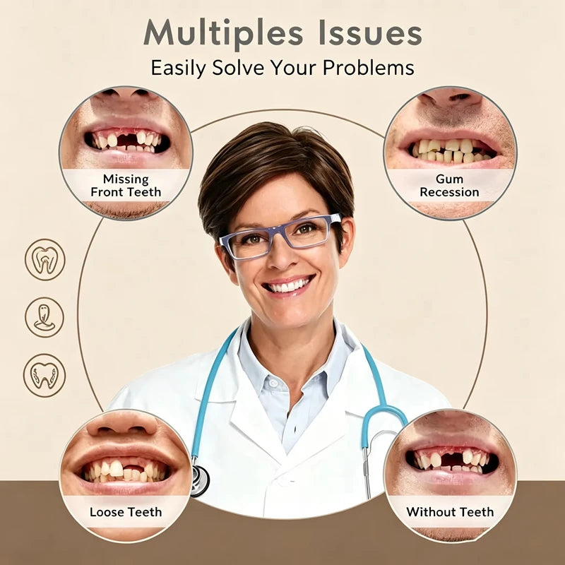 Soft Silicone Upper Lower Dentures Comfort False Teeth Smile Appliance