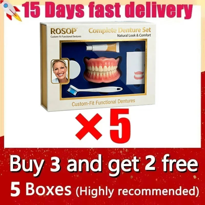 Silicone Full Set Upper Lower False Teeth Cosmetic Smile