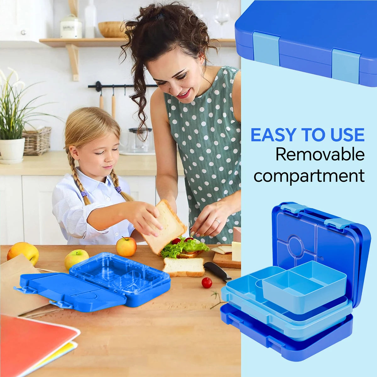 1100ml Leakproof Bento Lunch Box Microwavable Tritan Food Container - 9