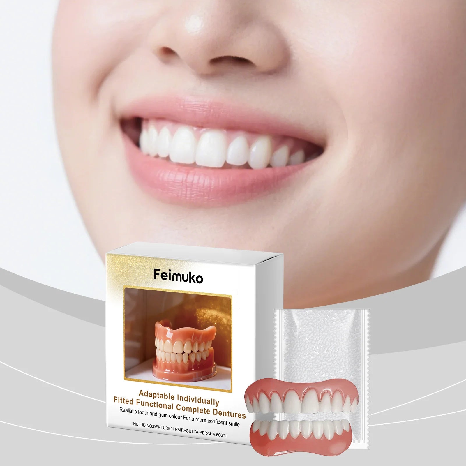 Denture Silicone Kit Soft Liners False Teeth Set - 7