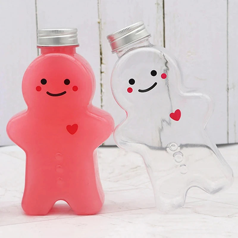 Christmas Gingerbread Man Water Bottle Portable Milk Tea Jar 2 4 Pack - 14
