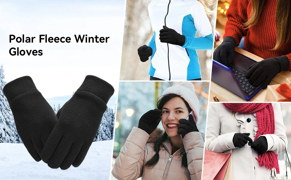 Thermal Winter Gloves Touch Screen Windproof Fleece Running Cycling Gear - 7