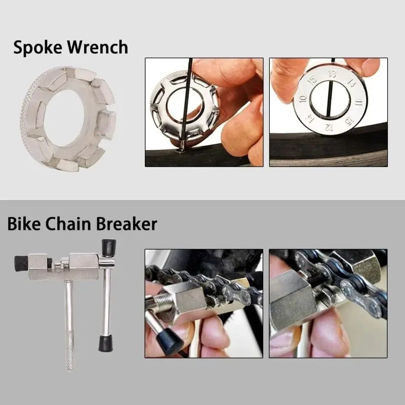 6 Pcs Bicycle Repair Tool Kit MTB Cassette Remover and Chain Breaker Set - 2
