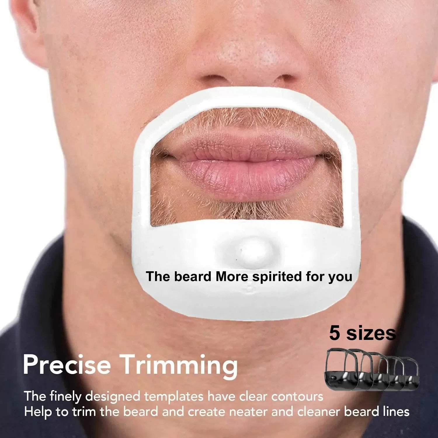 5-Piece Beard Styling Template and Shaping Tool for Precision Grooming - 8