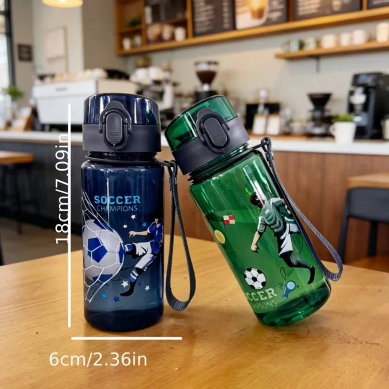 400ml Soccer Water Bottle Leak Proof Kids Sport Cup with Carry Strap - 12