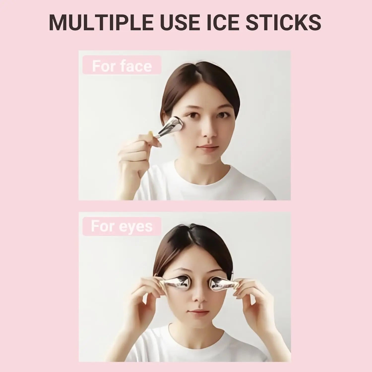 Stainless Steel Ice Globes Facial Cryo Sticks Cooling Roller - 6