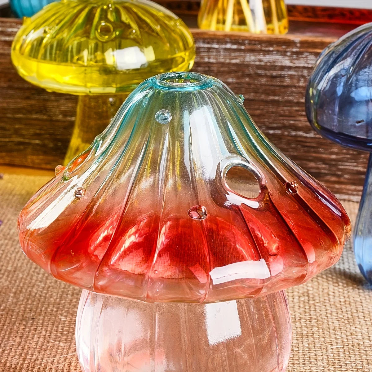 Creative Mushroom Glass Vase Hydroponic Plant Pot Desktop Decor - 5