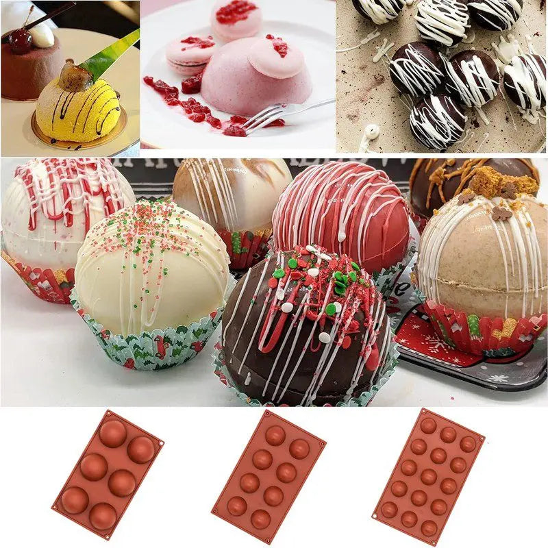 Silicone Semi Sphere Mold Half Ball Baking Tray for Chocolate Mousse