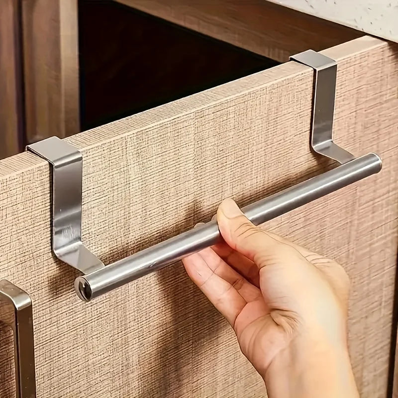 Over Cabinet Towel Rack Stainless Steel Bathroom Kitchen Storage Hanger
