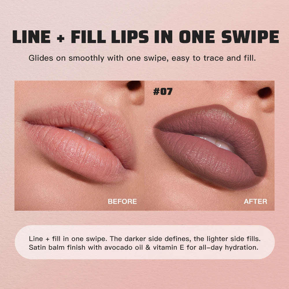 2 in 1 Lip Liner & Matte Velvet Lip Gloss Duo - 3