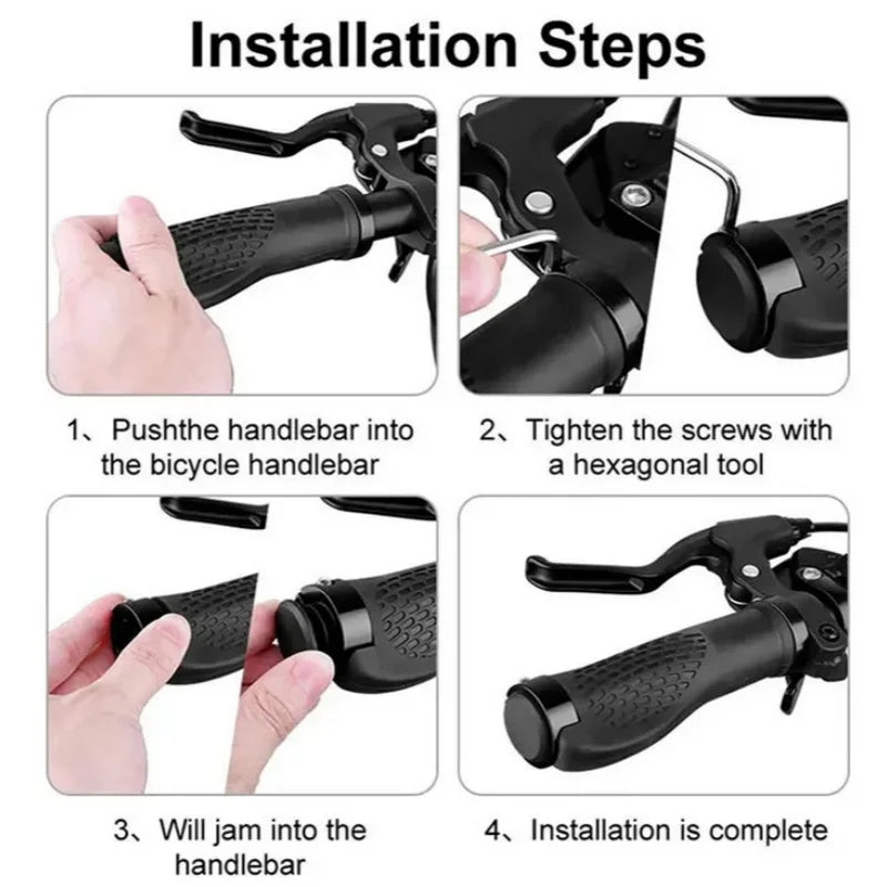 Ergonomic MTB Bicycle Handlebar Grips Anti Slip Rubber Lock On Grips