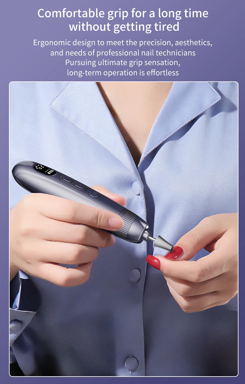 Electric Nail File Set Cordless Manicure Pedicure Drill Machine - 15