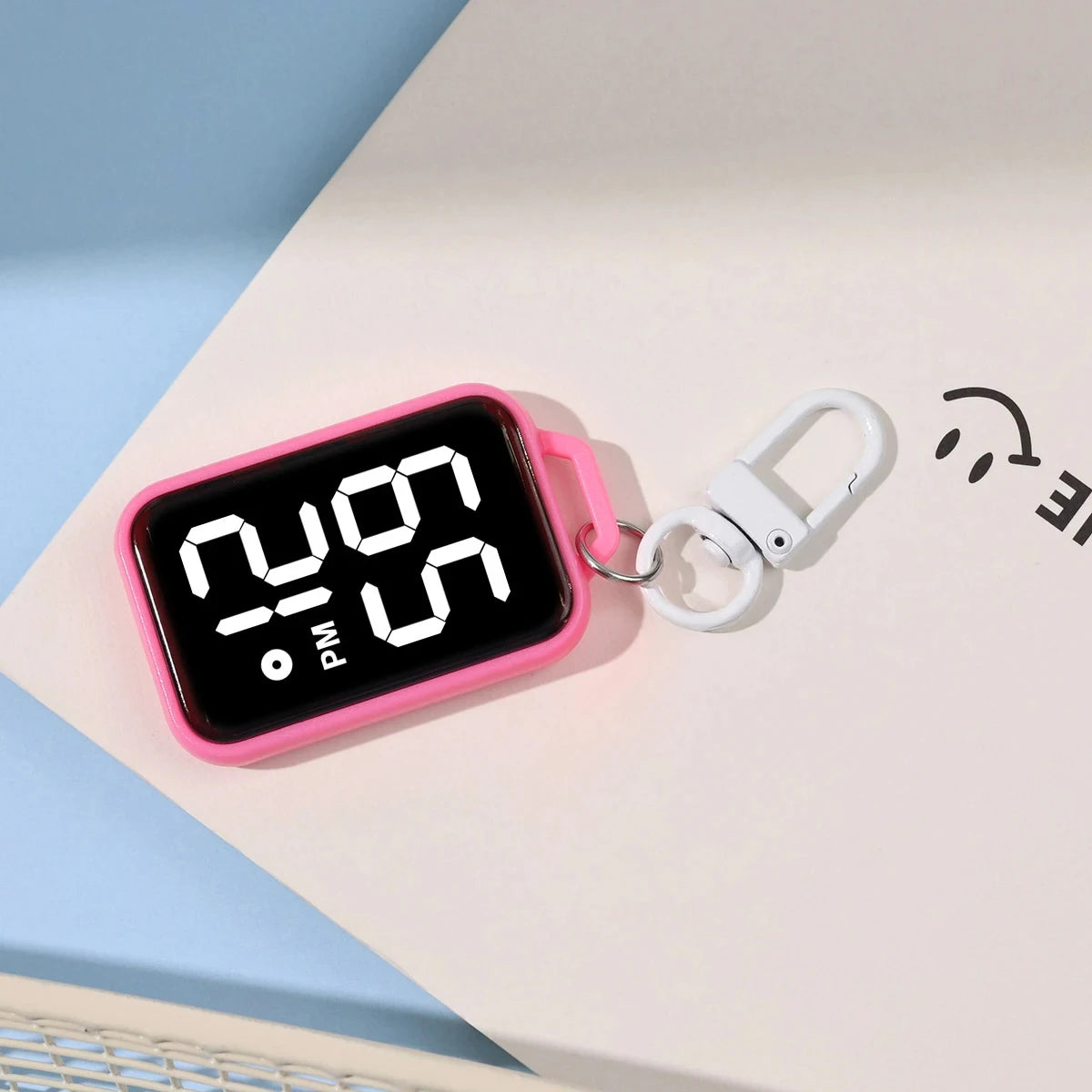 LED Digital Keychain Watch Portable Electronic Pendant Clock