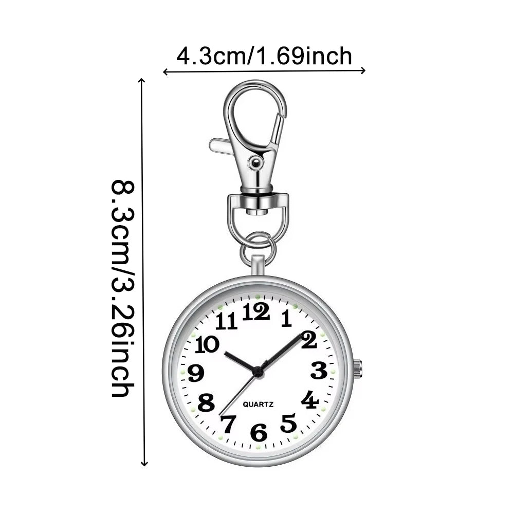 Portable Quartz Pocket Watch Keychain Hanging Nurse Fob Watch