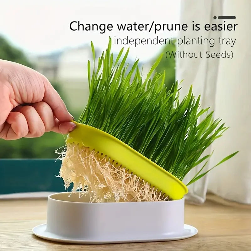 Cat Grass Planter Box Hydroponic Pet Grass Growing Tray Kit