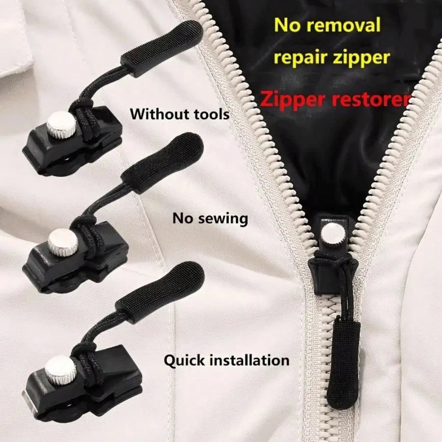 Universal Zipper Repair Kit Detachable Zipper Slider Replacement Puller - 7