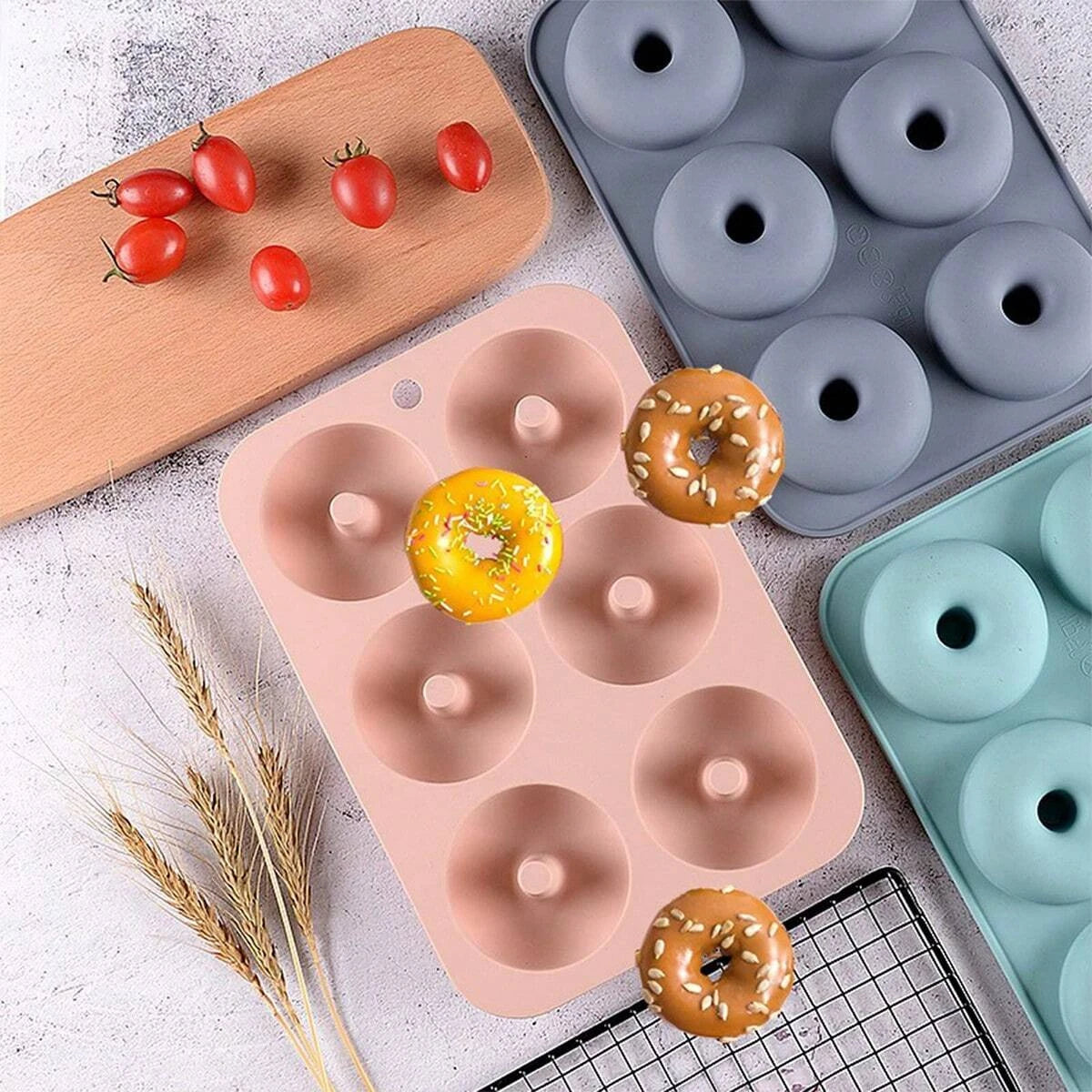 Silicone Donut Mold 6 Cavity Nonstick Baking Pan for Cakes and Pastries
