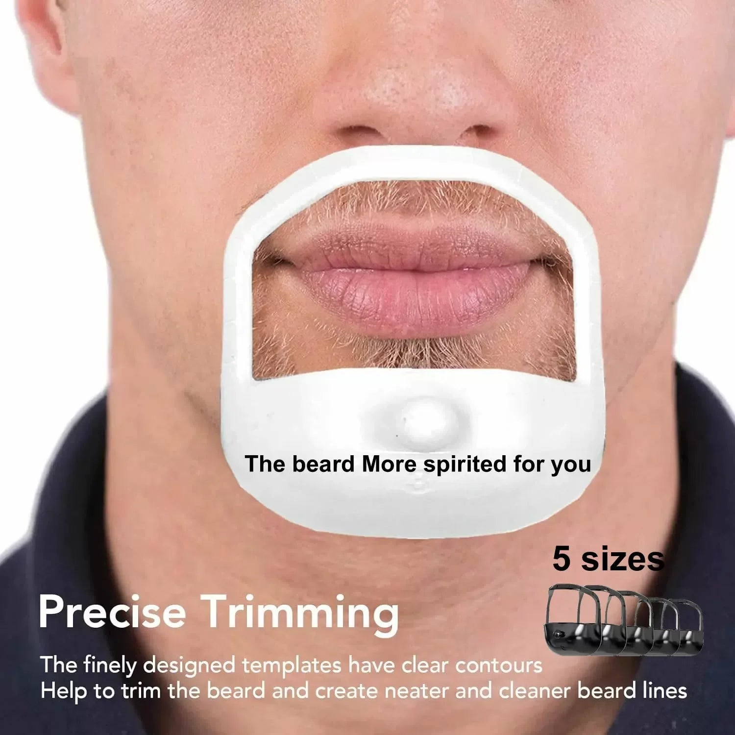 5-Piece Beard Styling Template and Shaping Tool for Precision Grooming - 4
