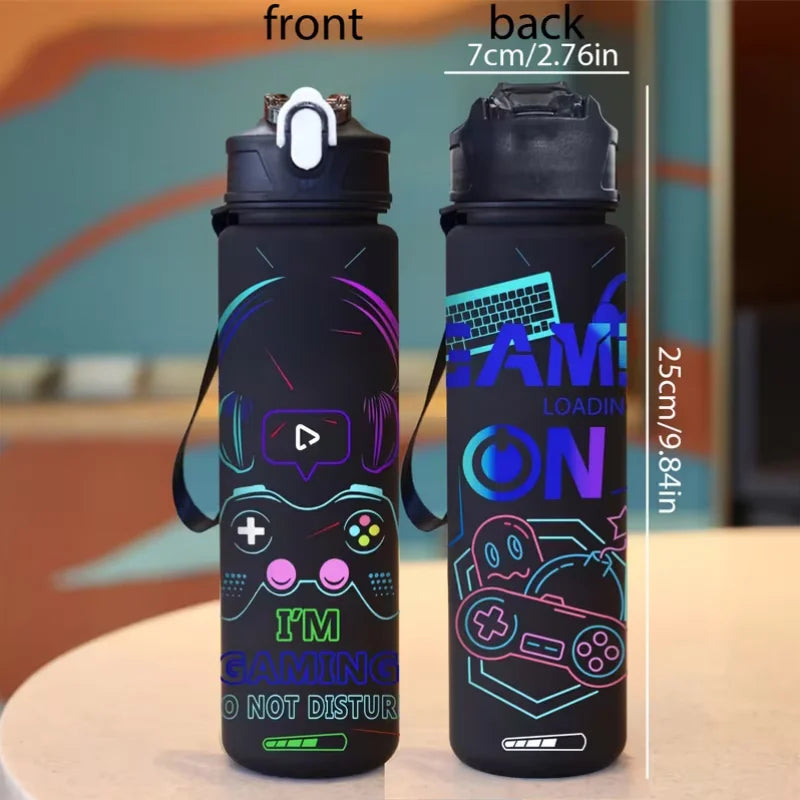 3D Printed Gaming Water Bottle Large Capacity Portable Sports Flask