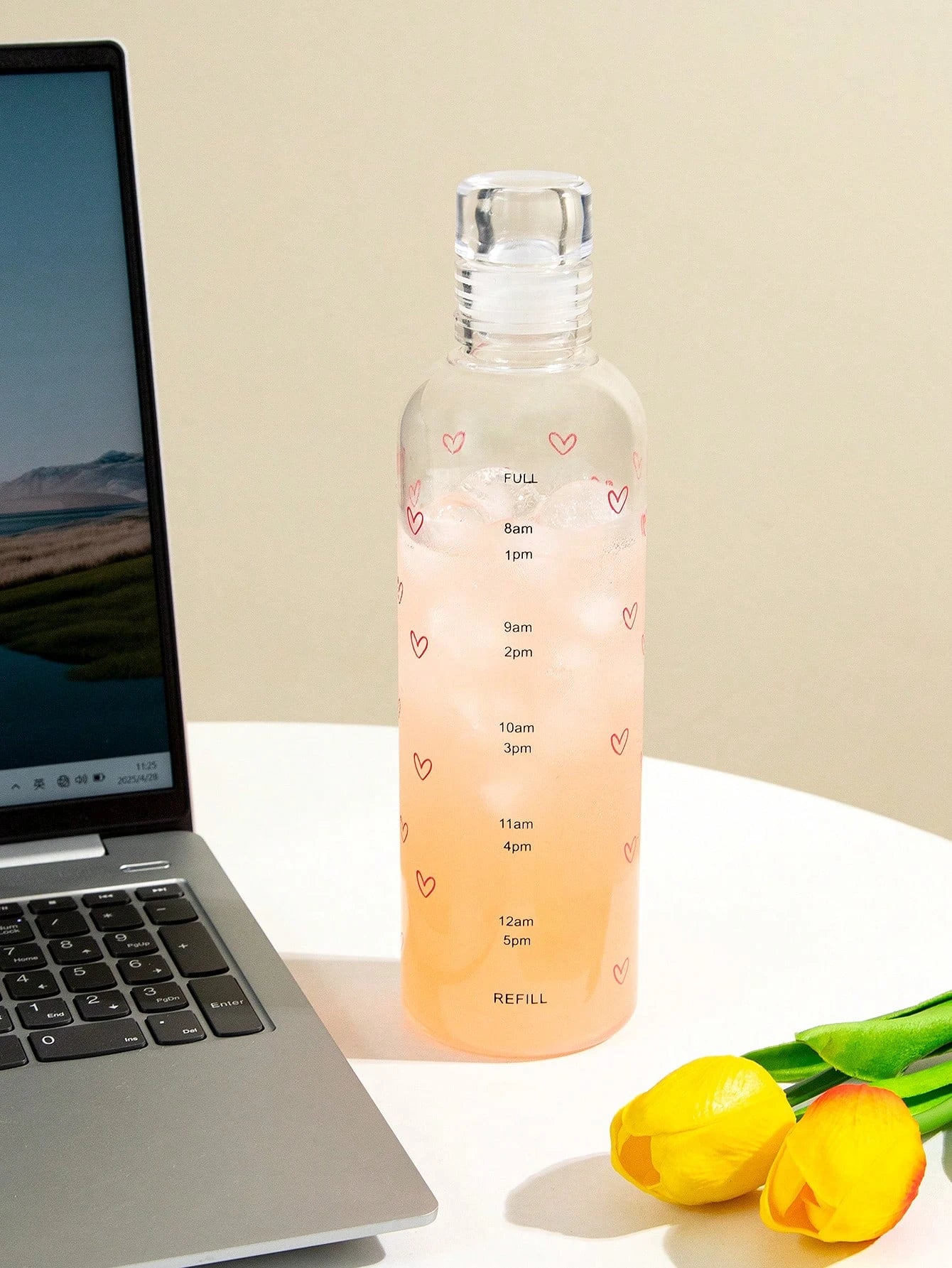 500ml Bow Print Water Bottle Leakproof Reusable Plastic Sports Cup - 11