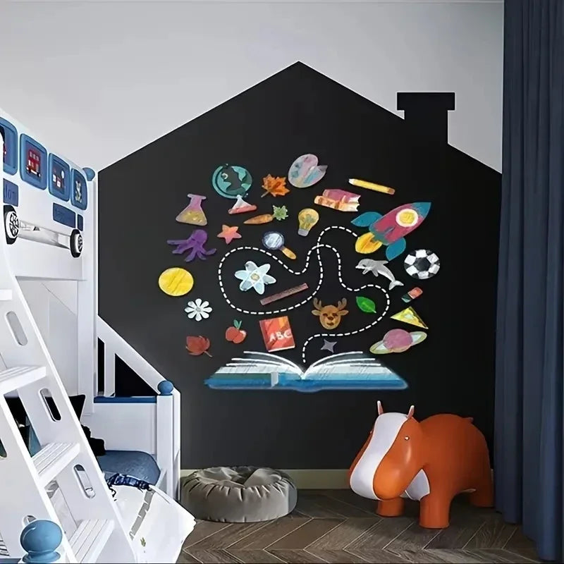 Self Adhesive Chalkboard Wall Sticker Blackboard Contact Paper with Chalk
