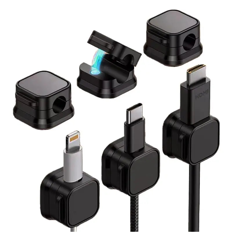 Magnetic Cable Clips Adhesive Cord Organizer Desk Wire Management Holder - 10