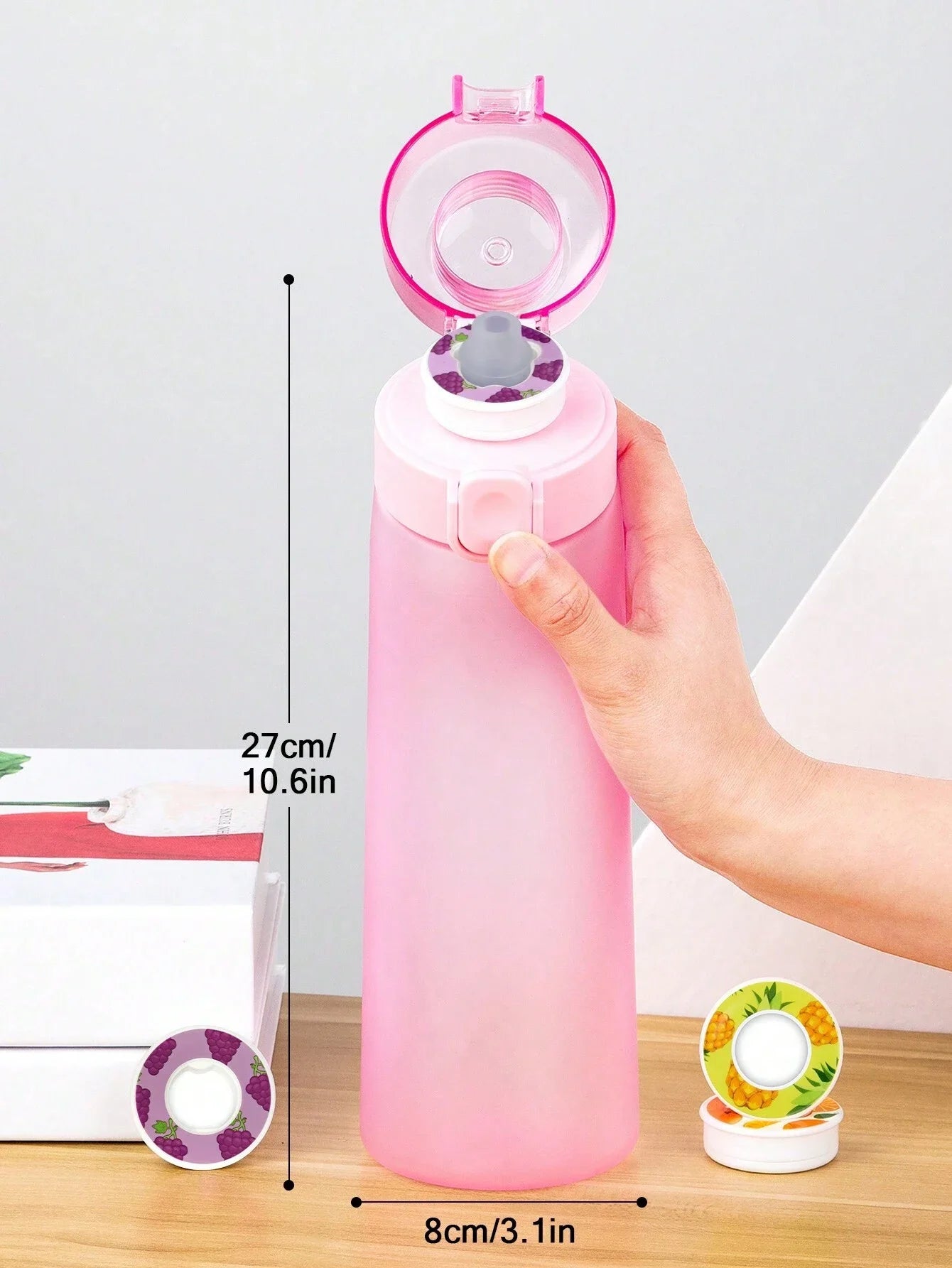 Aromatherapy Sport Water Bottle with Flavor Pods Leak Proof Straw Cup - 4