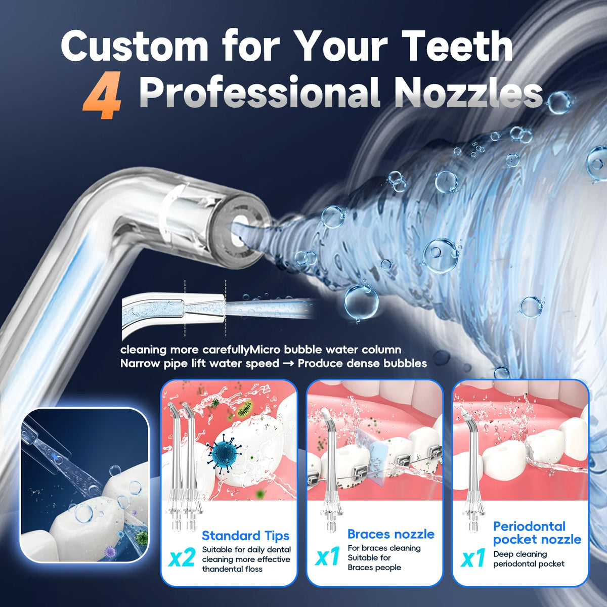 Electric Toothbrush Water Flosser Combo Oral Irrigator Kit