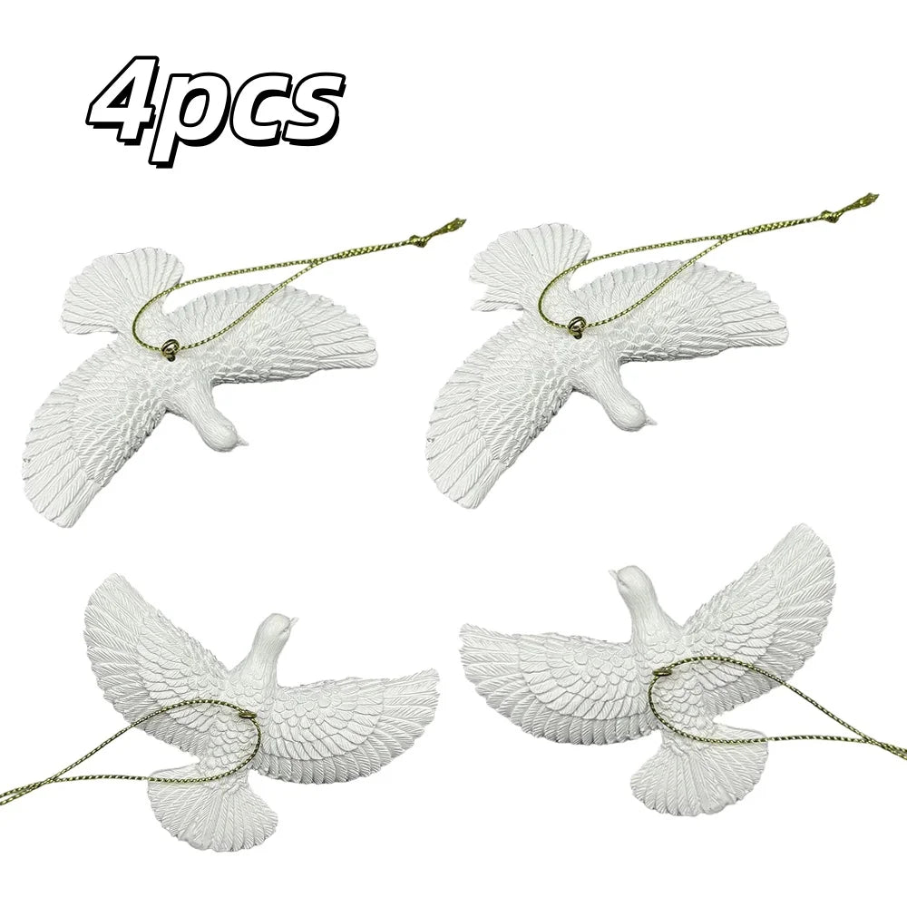 Peace Dove Christmas Ornaments Resin Hanging Tree Decor Gift Set