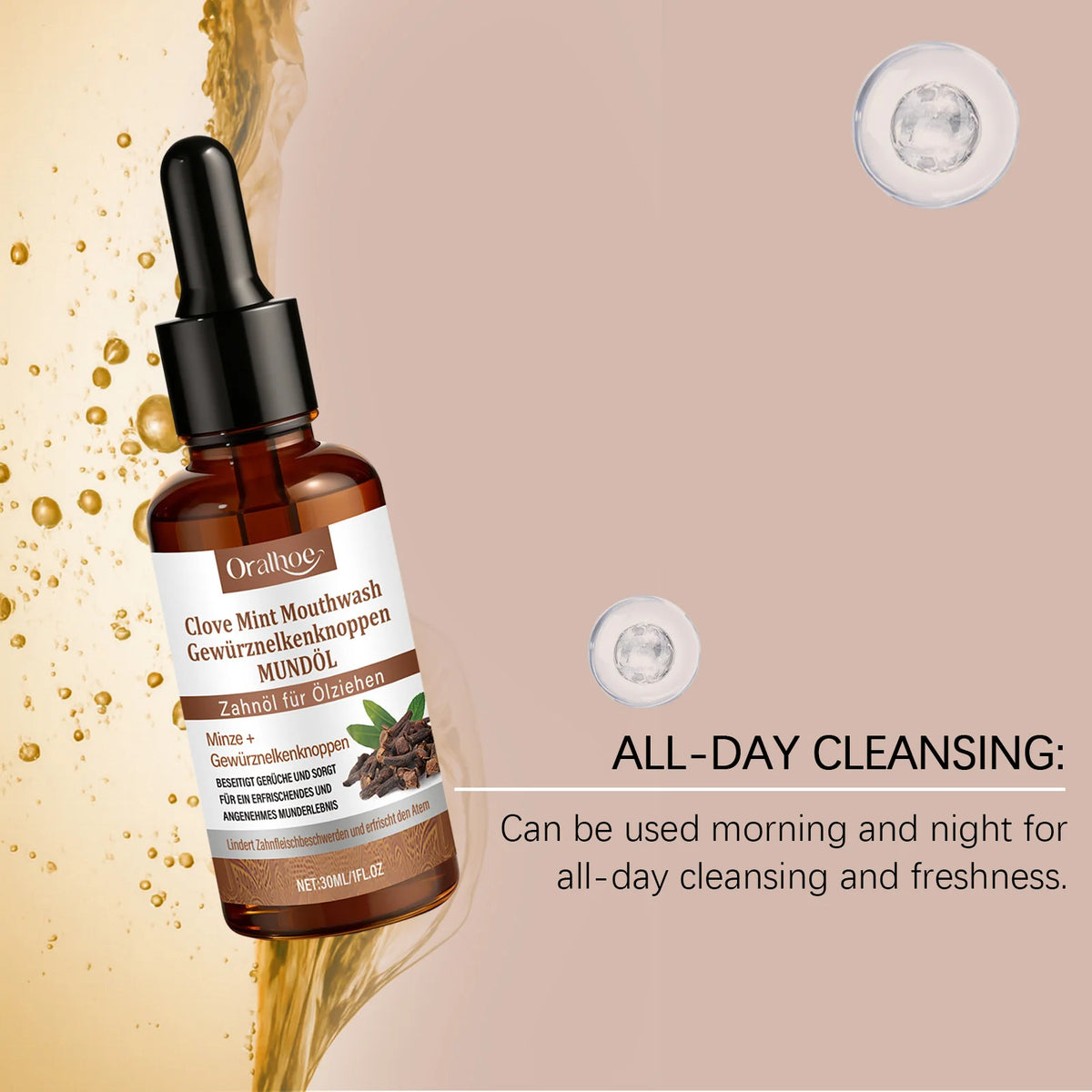 Clove Mint Mouthwash Liquid Toothpaste for Fresh Breath Oral Care