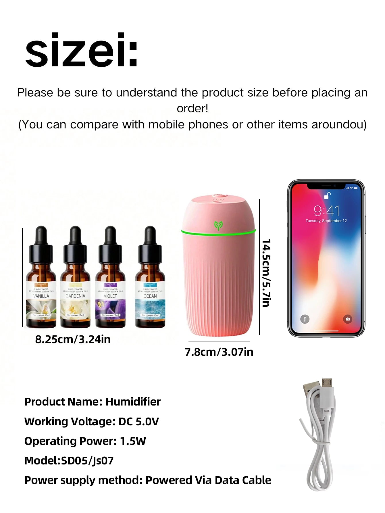 420ml Portable USB Ultrasonic Air Humidifier Essential Oil Diffuser - 2