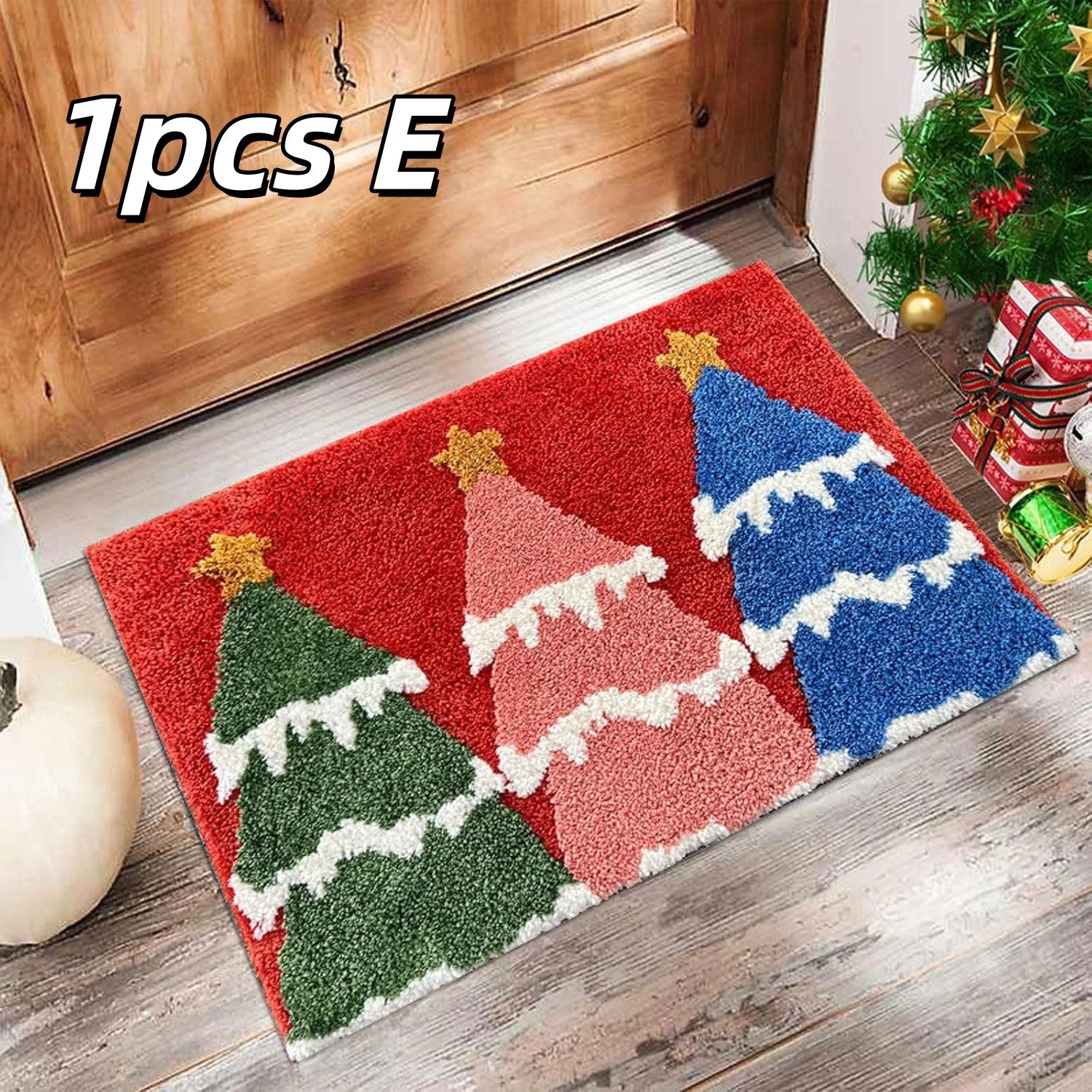 Christmas Door Mat Holiday Welcome Rug Non-Slip Festive Floor Decor