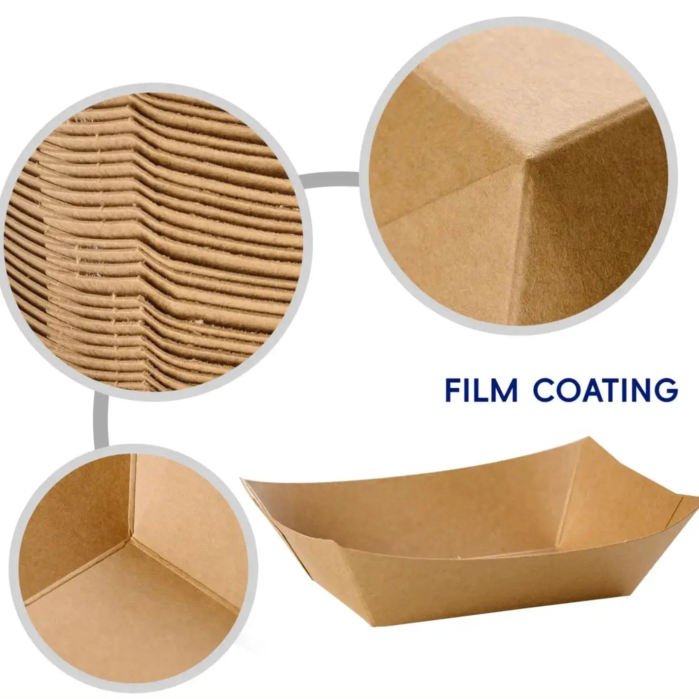 Disposable Kraft Paper Food Boats Snack Trays for Parties and Events