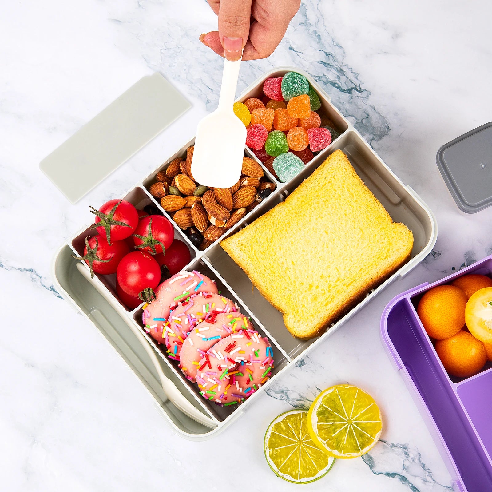 YOCITY Kids Bento Lunch Box Leakproof Divided Food Container for School