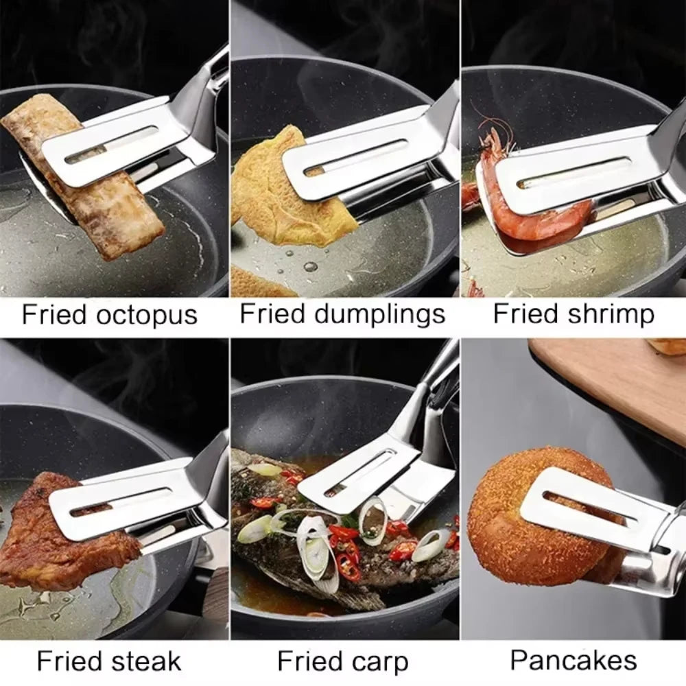 Stainless Steel Steak Spatula Tongs Multifunctional Kitchen Grill Clamp - 4