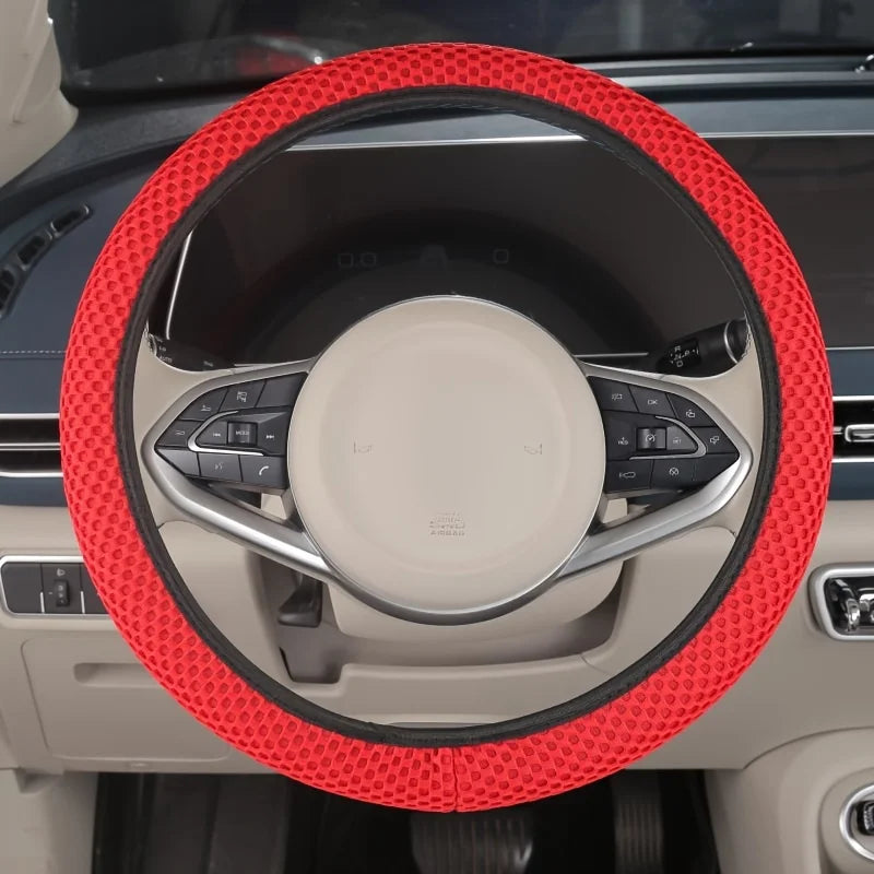 Universal Steering Wheel Cover 3D Massage Mesh Non Slip Elastic Grip